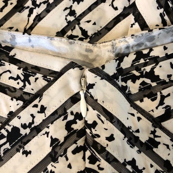 Parker Silk Black White Print Mesh Mini Skirt - Picture 11 of 16